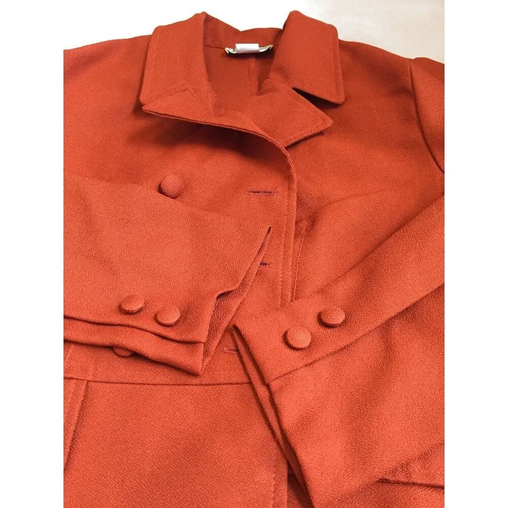 Vtg 80's 2 piece Skirt Blazer Suit Set by Jennifer James size 6 Burnt Orange